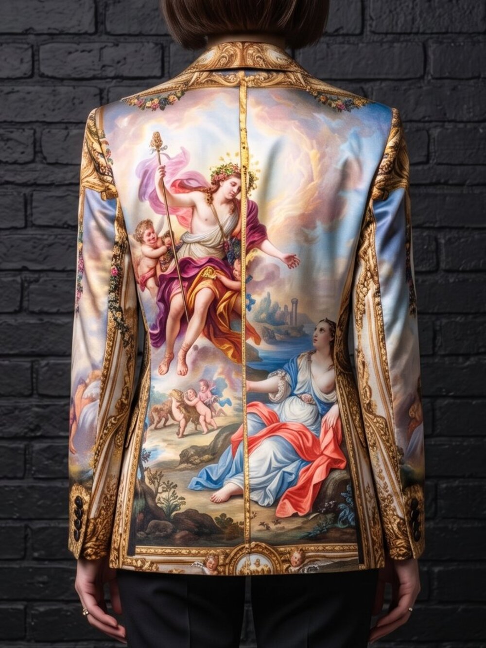 Conceptual Subculture Custom Bespoke Baroque Satin Blazer Size Large Rococo Myth - Picture 4 of 16